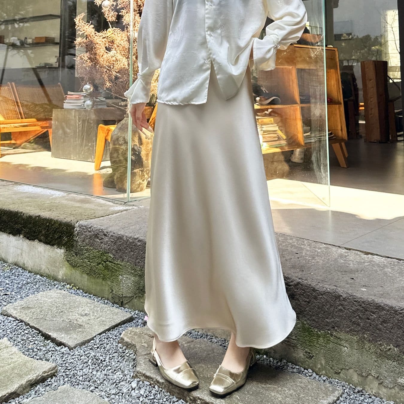 フレアスカート 優美な揺れ感 マキシフレアスカート