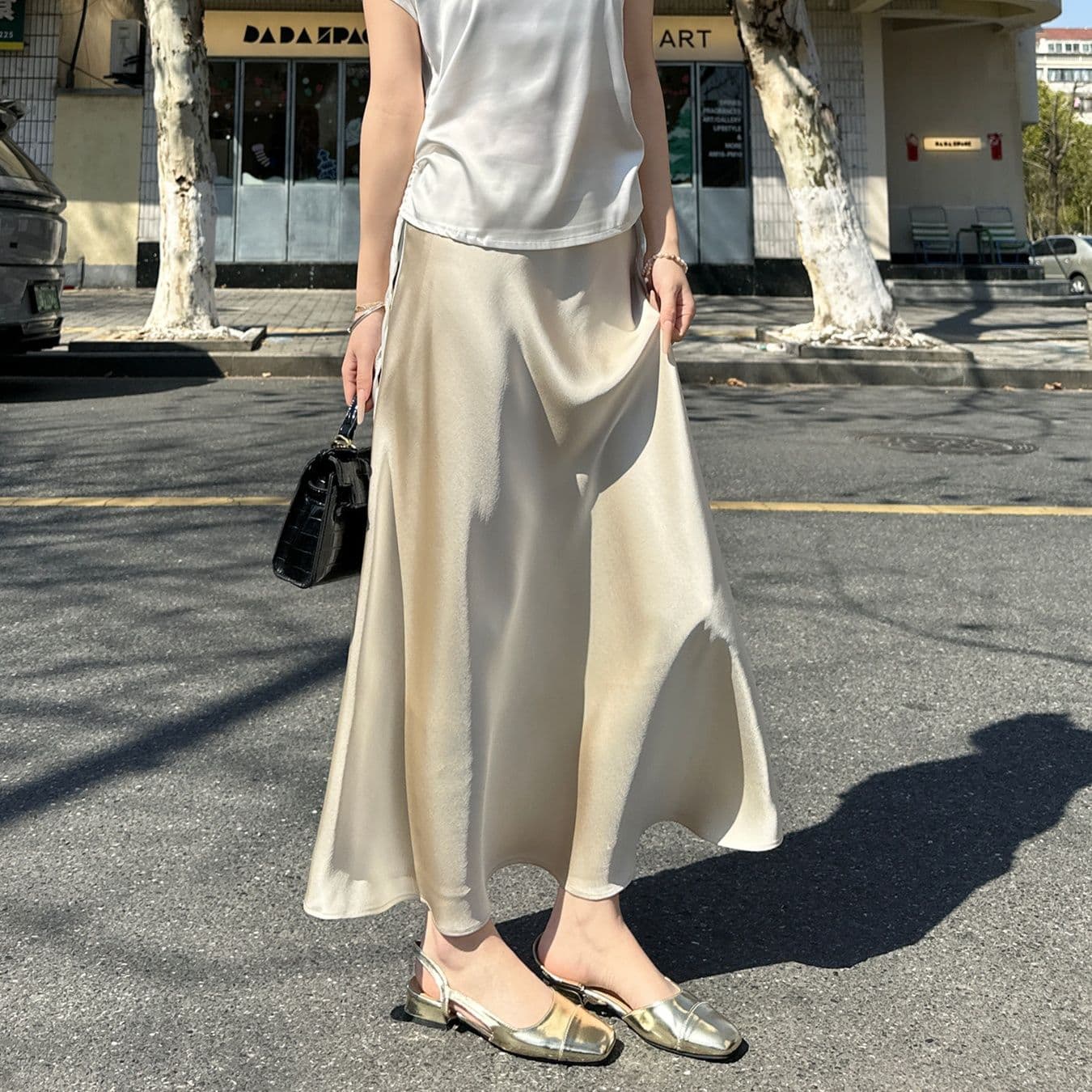 フレアスカート 優美な揺れ感 マキシフレアスカート