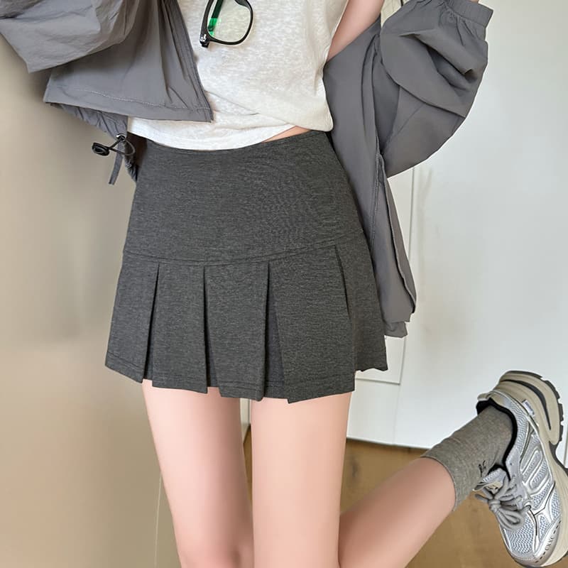 フレアスカート スポーティプリーツミニスカート